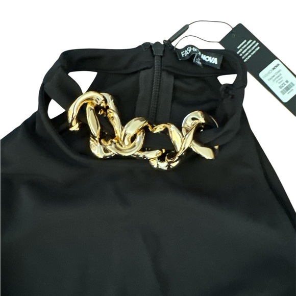 Fashion Nova Kaylee Chain Jumpsuit - Black Size M - Picture 4 of 9